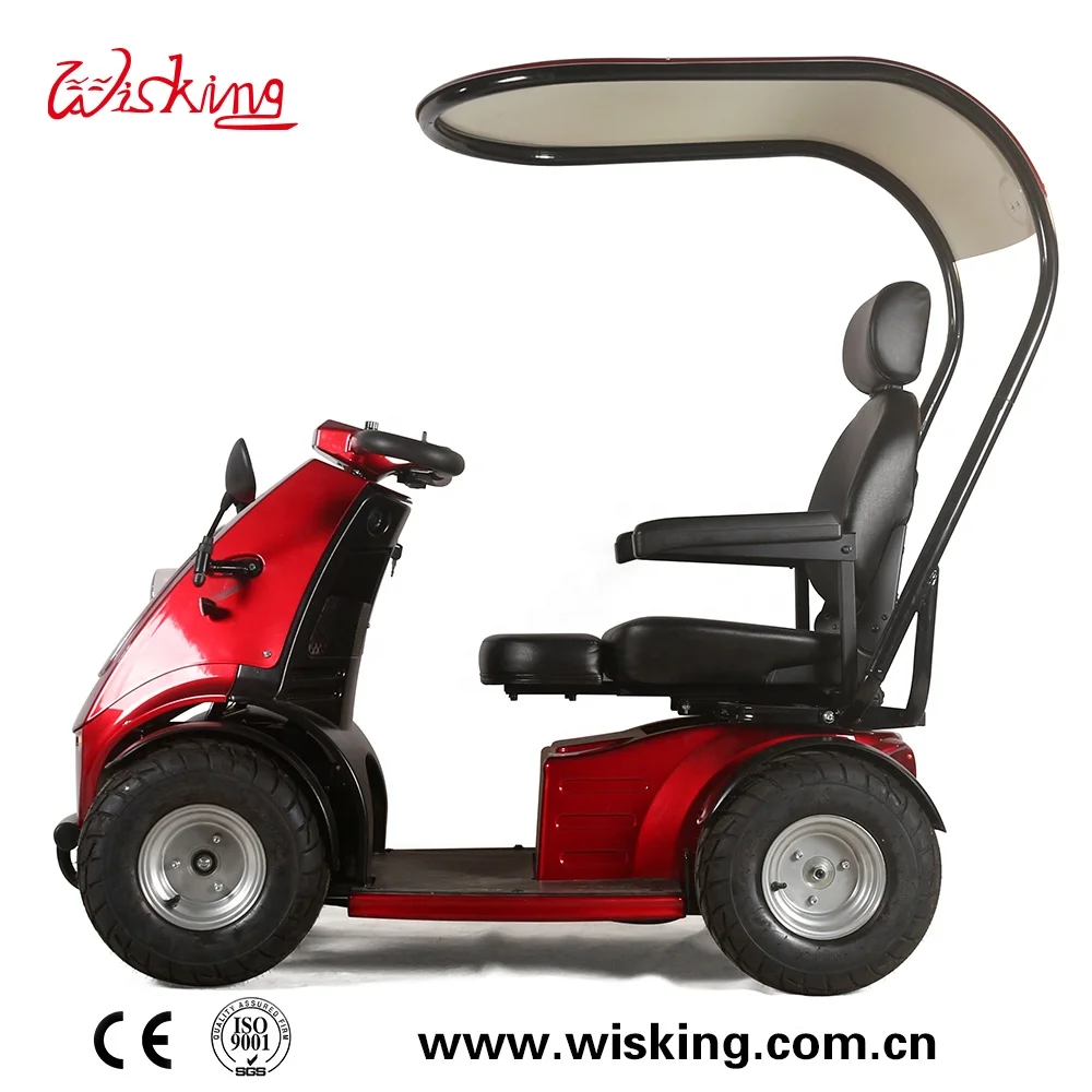 16 inch large wheel outdoor golf cart scooter with Sunny roof and golf rack range up to 70km