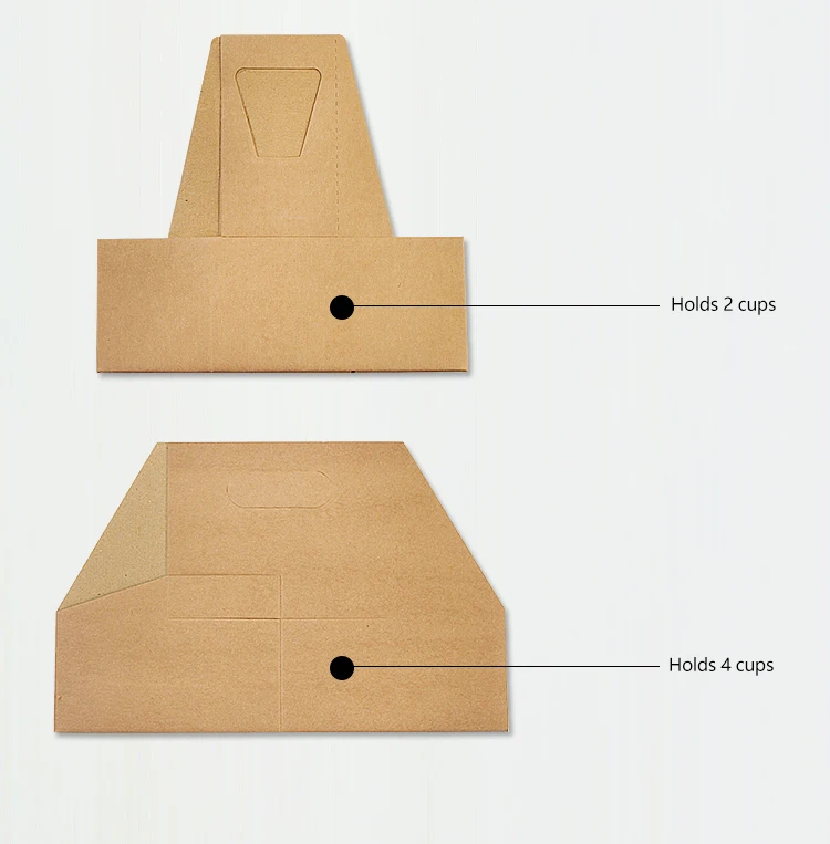 Custom Wholesale Convenient Cardboard Coffee cup Carrier Paper Box