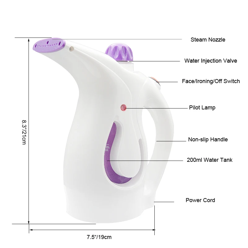 HM-105 electronic steamer brush hand held steamer for clothes