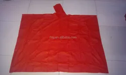 0.15mm thick PVC rainponcho for adult with hood and tie
