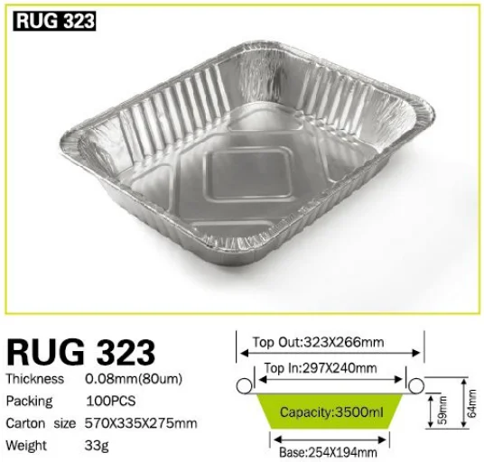 Долговечная в использовании новая 13 'x 9' x 2 'алюминиевая фольга для торта