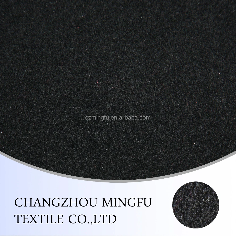 100 wool fleece fabric, pure black colour woolen fabric, water proof antistatic woven wool fabric