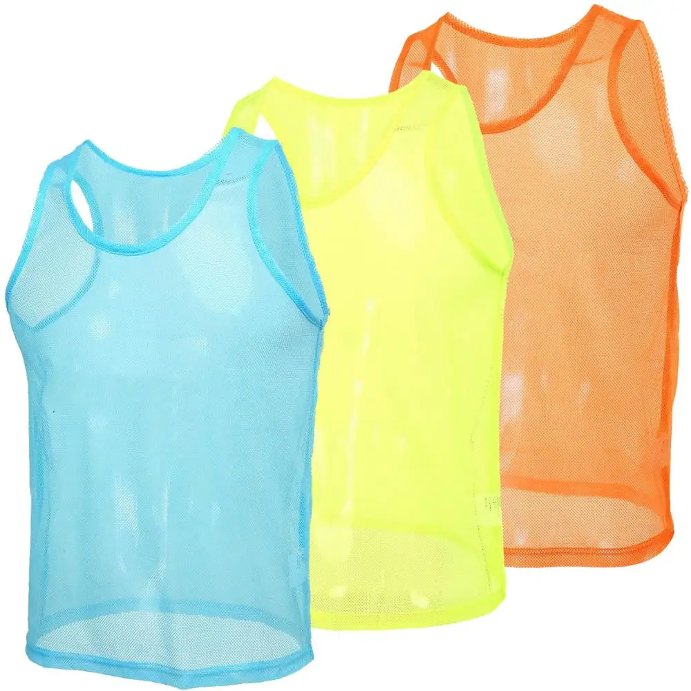 Дешевые Спортивные командные тренировочные жилеты, Спортивные Нагрудники, китайский производитель с сетчатой сумкой для хранения для взрослых и детей