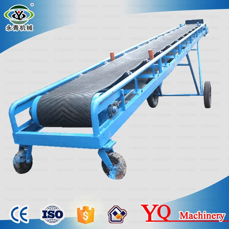 China trough roller movable egg flour bag belt conveyor