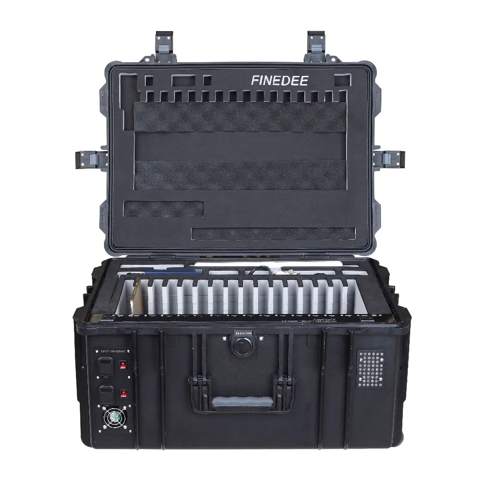 F2-16S Mobile Chromebook Laptop Storage Charging Cart -Sync&Charge-Tablet Charging Cabinet