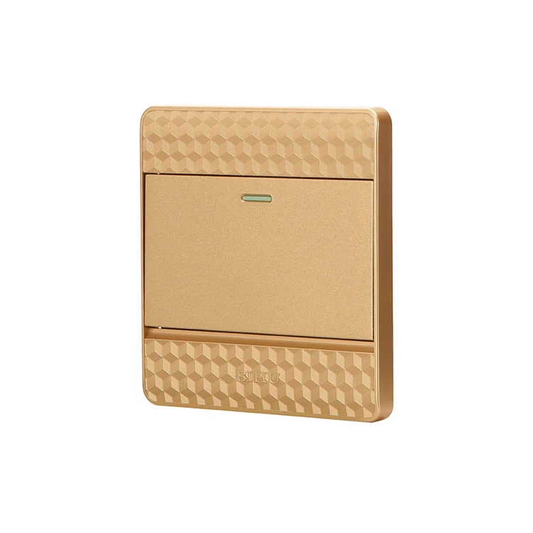 BIHU UK Стандартный Золотой один банда способ плоская кнопка настенный