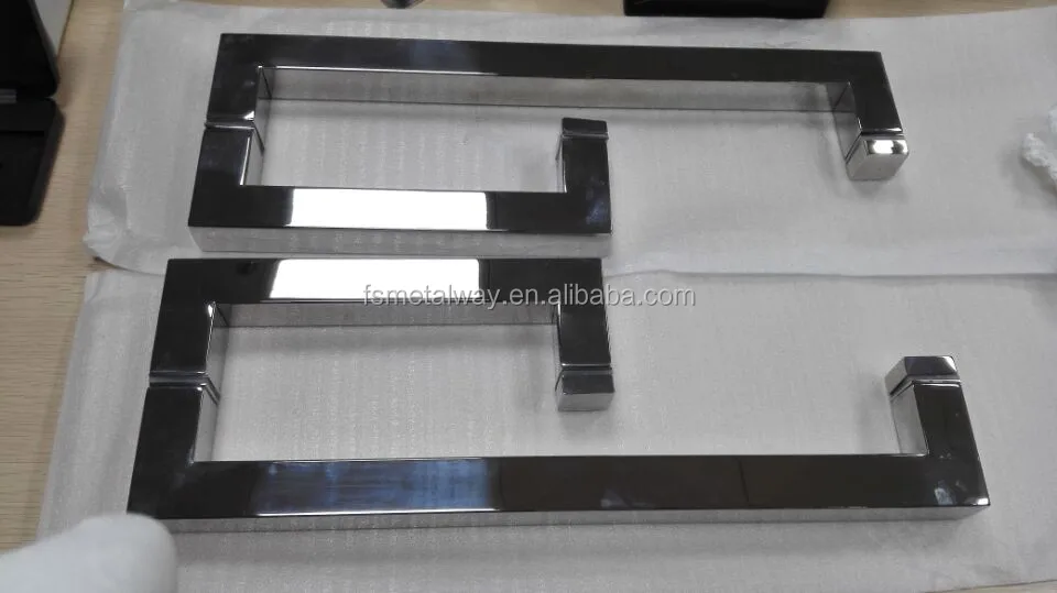  Квадратные стеклянные дверные ручки для душа из нержавеющей стали с хромированной отделкой