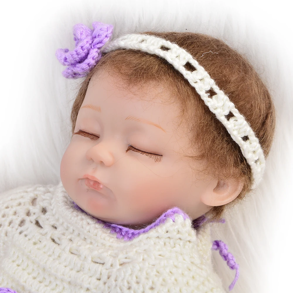 
Sleeping Lifelike Reborn Girl Baby Doll 17'/43 CM Silicone Vinyl Realistic Babies Newborn Handmade Doll Toy Kids Birthday Gift 