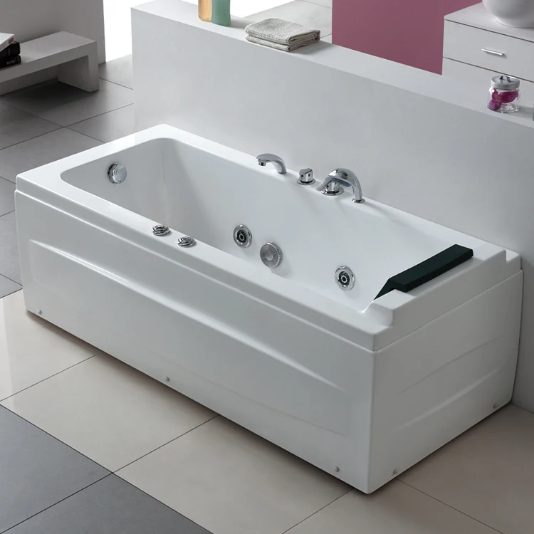 K-619 Rectangular Acrylic massage Bathtub with showers Freestanding small bath massage whirlpool bathtub outlet