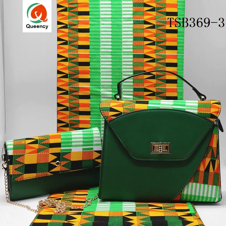 Queency African Ankara Print Bags Fashion Ankara Fabric Bags Set Women