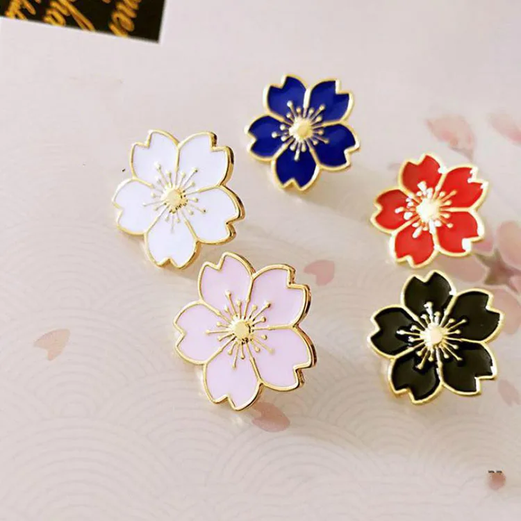 2019 female sweet cherry blossom brooch flower collar lapel pin badges