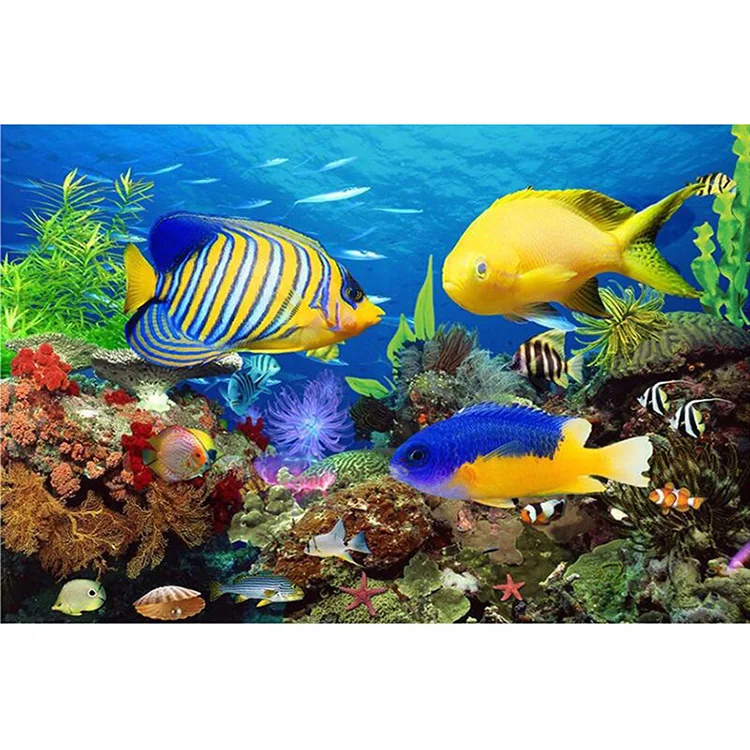 beautiful sea fish round or square drill diamond embroidery kits home decoration gift DIY full diamond painting