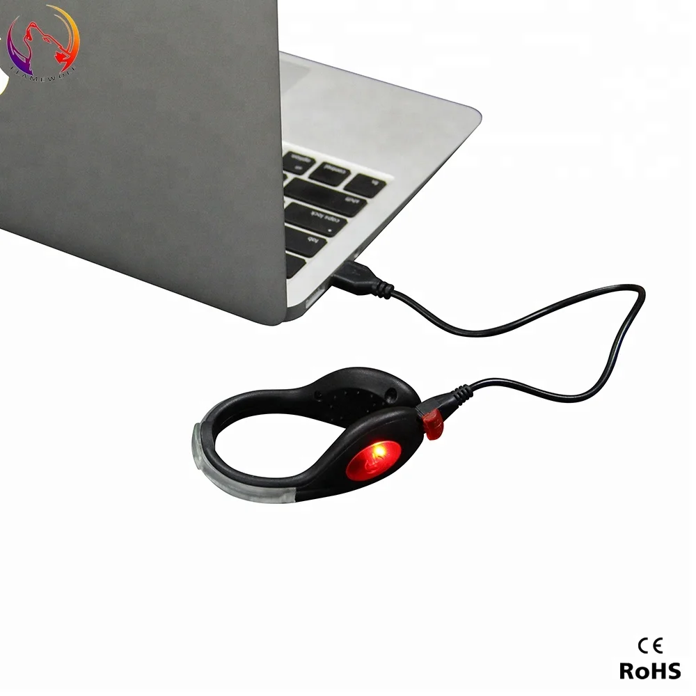 Hannuo Hot Sale Rechargeable Waterproof LED Shoe Clip Light Colorful Decoration with Sensor for Children Chinese Supplier CN;GUA