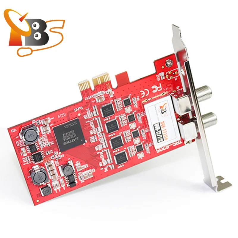 
TBS6205 DVB-T2/T/C Quad TV Tuner PCIe Card for Watching UK Freeview SD and HD Channels 