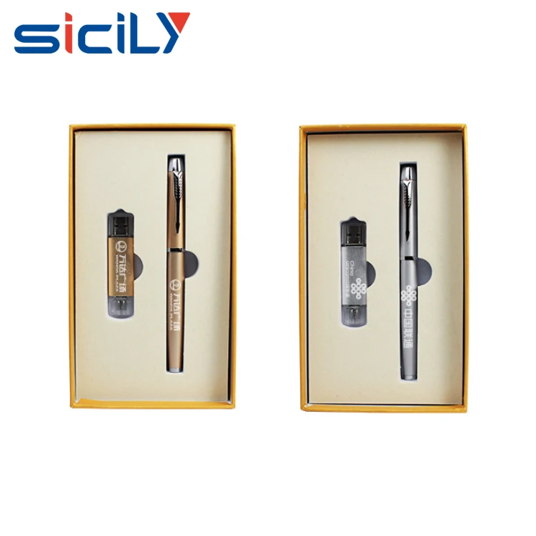 Custom Christmas Business Gift Set ,Pen and USB Flash Drive Office Gift Set, China Wholesale Unique Gift Idea