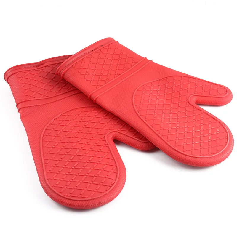 Heat Resistant Silicone Oven Mitts Cotton Lining silicone Gloves for Oven freezer Microwave Oven