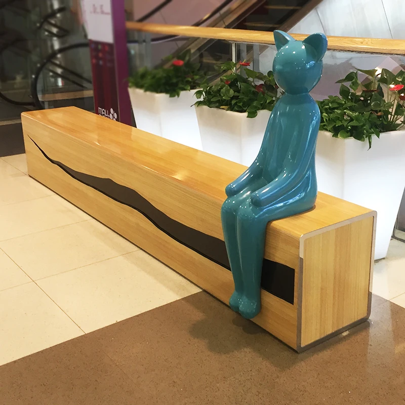Shopping mall fiberglass  lounge bench  seating chair cartoon decoration bench outdoor furniture for the public
