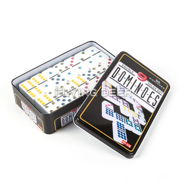 Factory Price Acrylic Plastic Colorful Domino Set Rummy Game