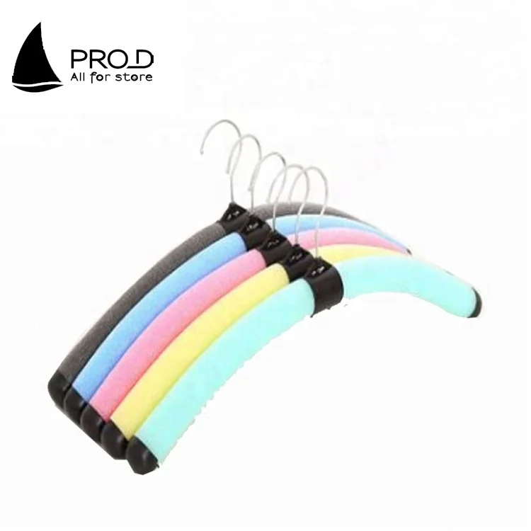 Clothing store foam plastic clothes hanging color bendable sponge hanger foam hanger
