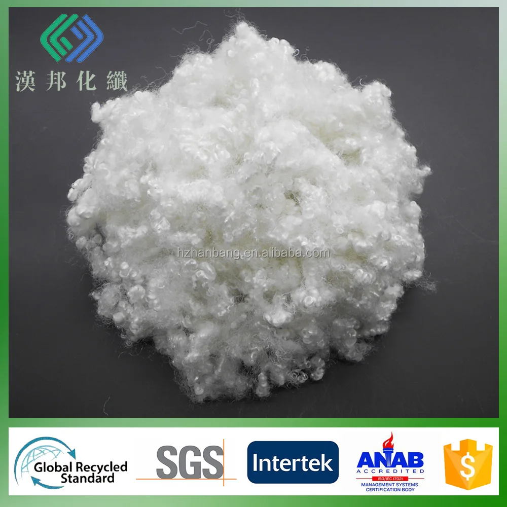 
2.5D 3D 4D 7D 15D HCS white polyester staple fiber for filling cushion toy sofa materials 