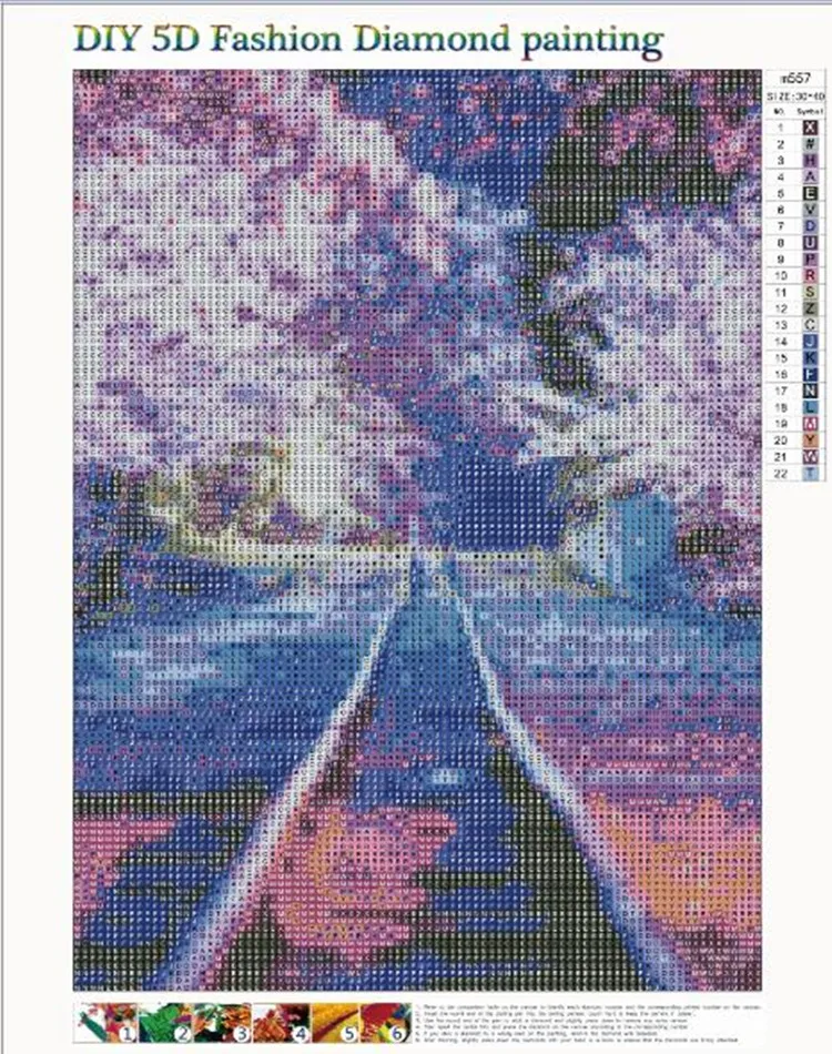 Megayouput 3d art painting set pictures of cherry blossoms images paint by numbers full drill