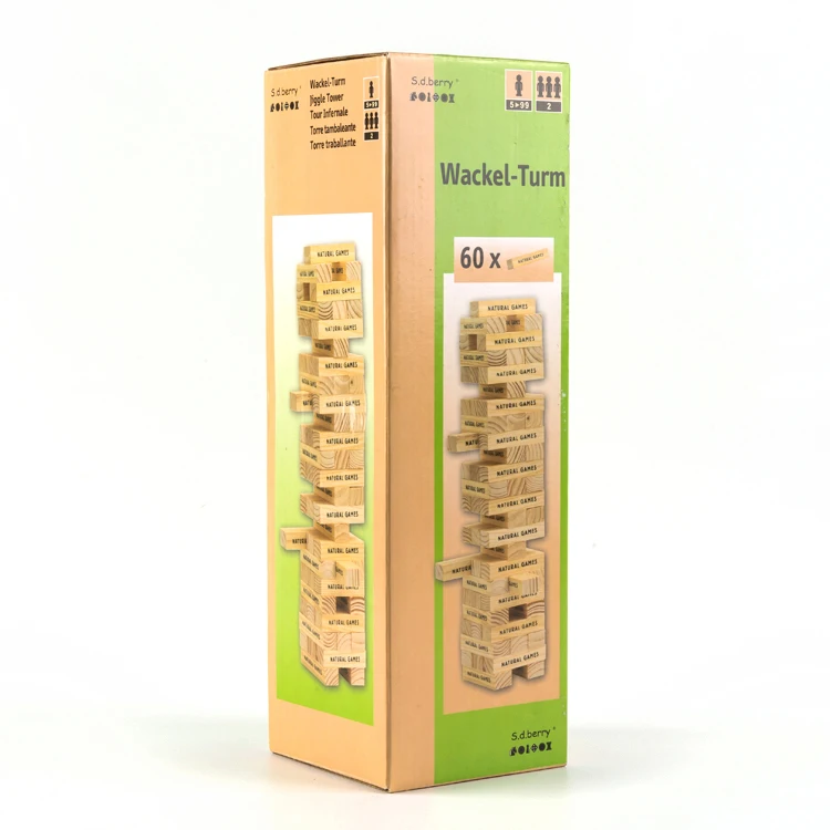 Новые Продукты 60 шт. деревянные штабелируемые игровые блоки Tumbling Tower