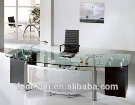 FKS-HD-ED022 Modern glass top office desk