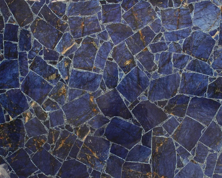 
Natural translucent sodalite blue agate gemstone slab 