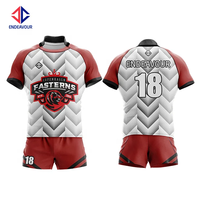 Breathable dry fit sublimation team set rugby jersey
