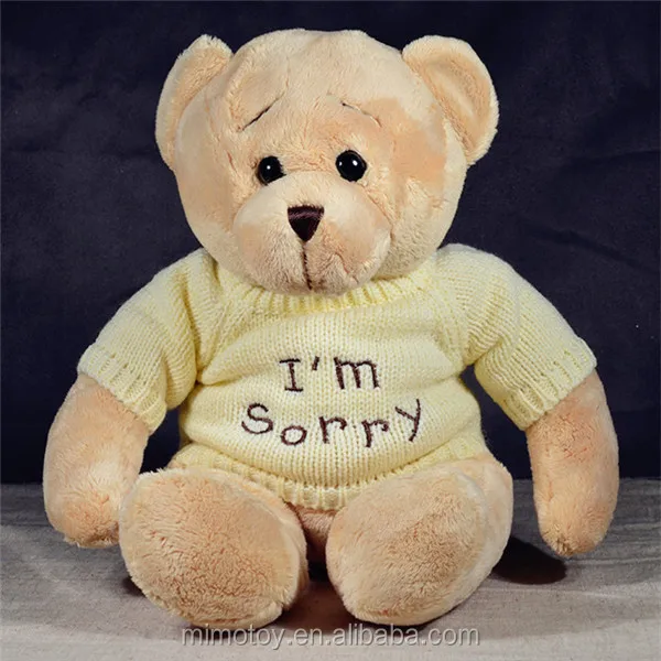 Embroidery OEM Design Custom LOGO Stuffed Teddy Bear With Sweater Clothes Wholesale Cheap Plush Soft Toy Brown Teddy Bear Names