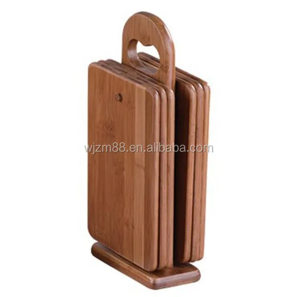 
wholesale bamboo cheese cutting boards set with holder, breakfast serving board 