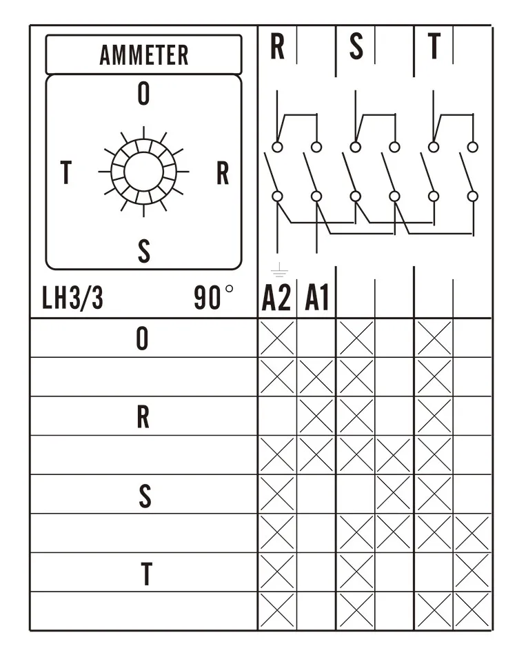 Cansen LW26-20 Hot sale 3 layer universal ammeter rotary switch