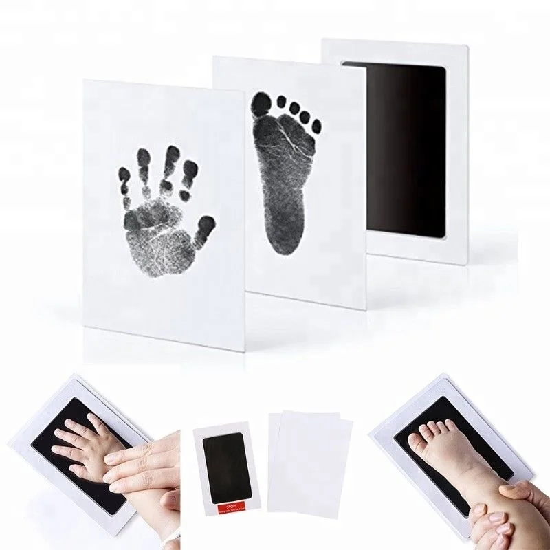 2023 Clean-Touch Baby Footprint & Handprint Kit, 2 Uses, Mess-Free Baby Keepsake Gifts, Black Ink Extra Large 4 x 6 inch, 2 Pack