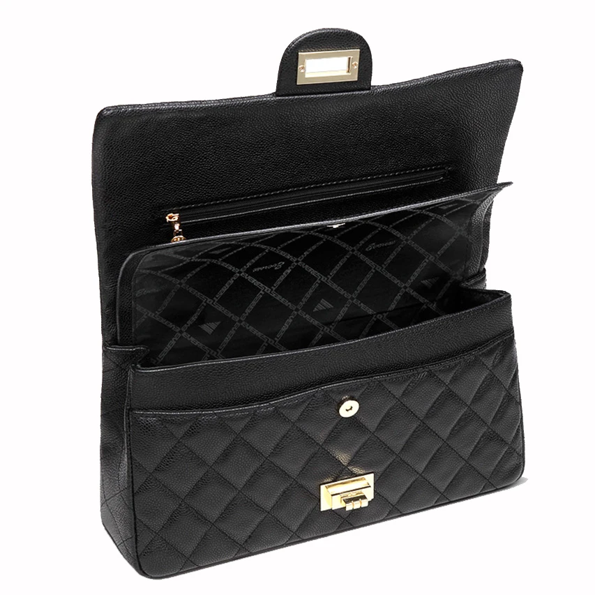 Женская сумка из ПУ кожи с черной цепочкой