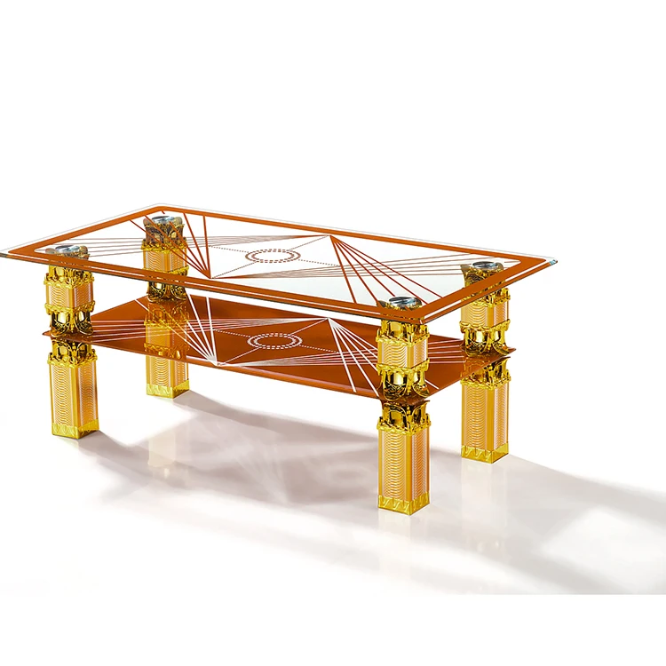 Custom European Luxury Glass High Quality Crystal Tempered square Coffee Table for Table Top