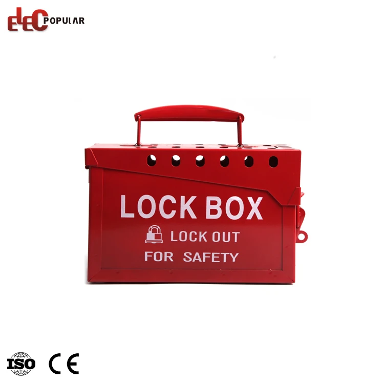 portable 13 padlocks steel red color compact lock out tag out box