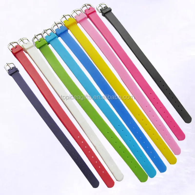 Multicolor Adjustable Blank Silicone Bracelet Custom Rubber Wristband For Slider Bead and Charm