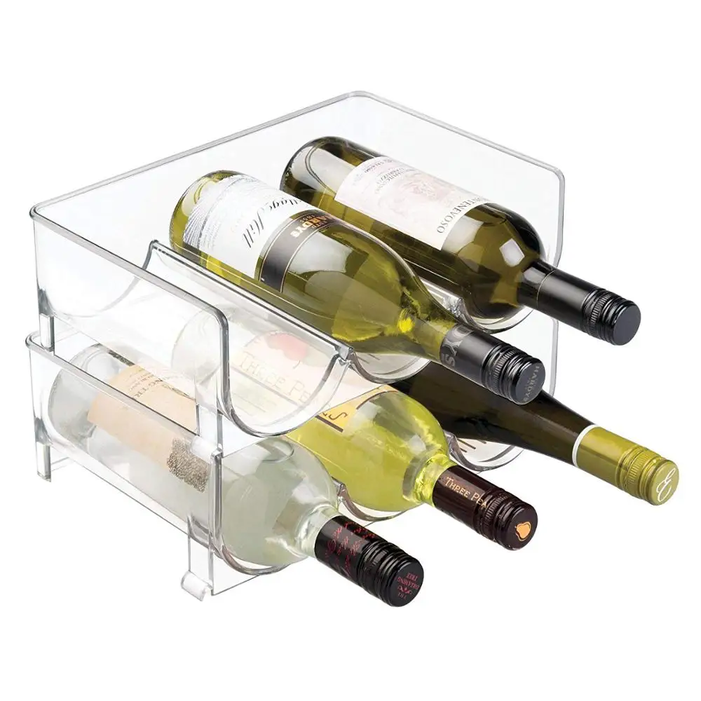 Plastic Stackable Acrylic Wine Rack Size Clear Mdesign Modern Customized Buckets, Coolers & Holders 4-50 Bottles Decoration