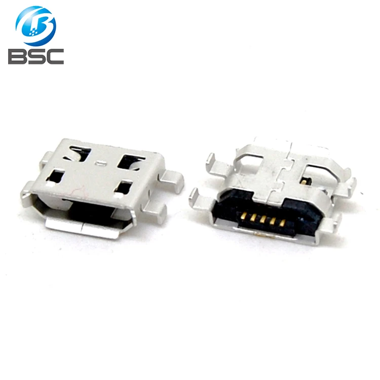 Mid mount Micro USB 2.0 Type B female 5 Pin SMT Connector Jack
