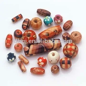 
14mm colorful painted wood beads 