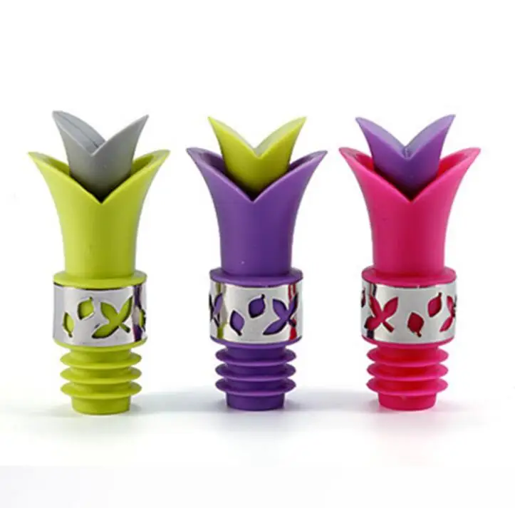 HY Kitchen Accessories Silicone Wine Bottle Stopper Pourer