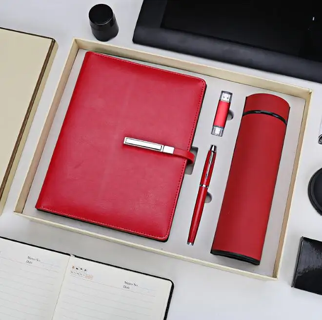 2019 hot sale pink corporate gift book cute notebook set the sakura hand book office supplies note book gift box set notebook