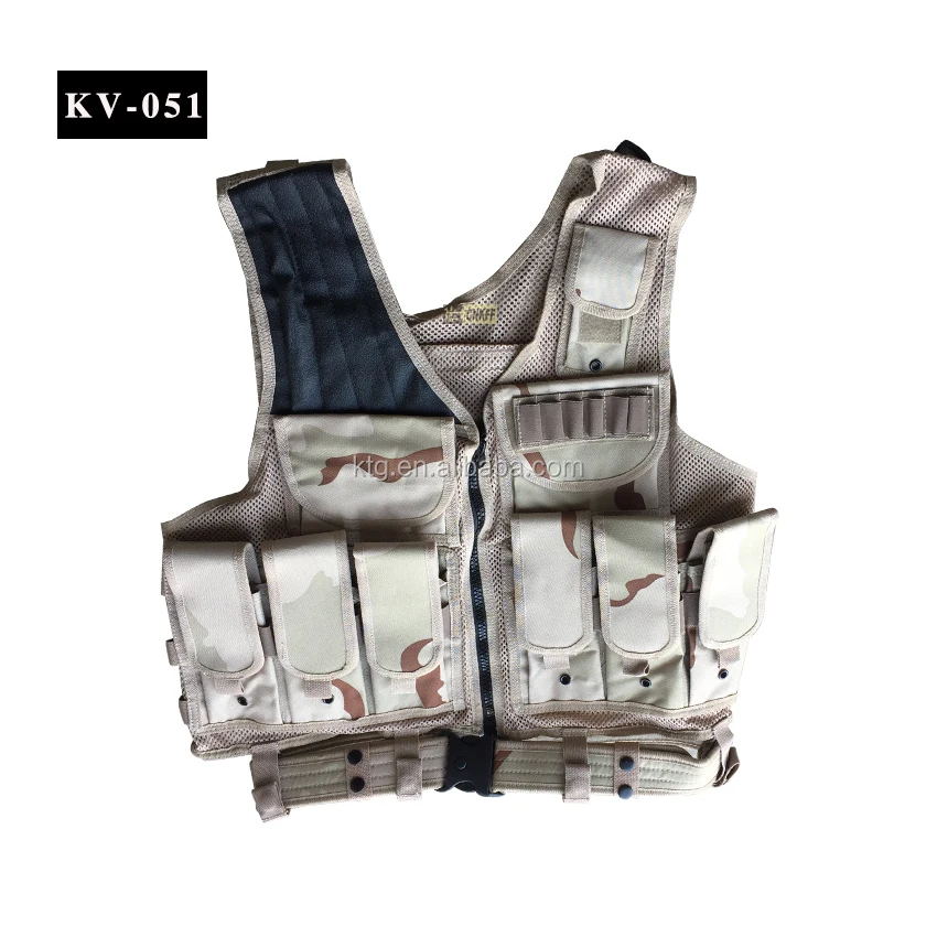 Combat Breathable Mesh Vest High Quality Military Equipment Tactical Vest with Holster for Police
