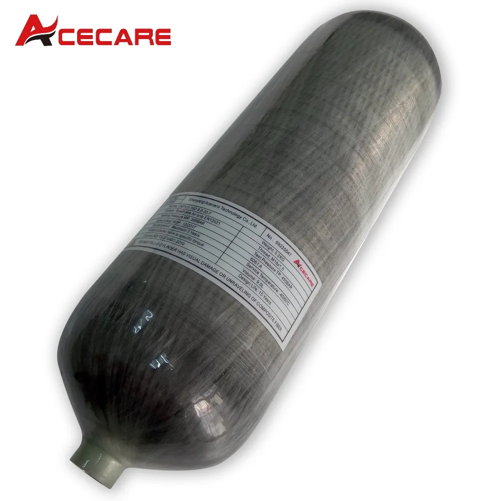 New 9L CE certified 300bar 4500psi scuba tank gas cylinder high pressure air tanks