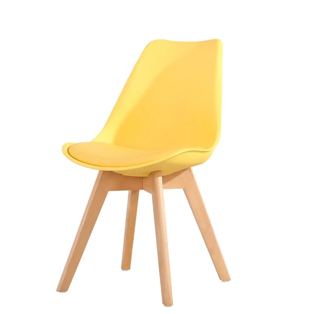 Home Furniture Cadeira Soild Beech Wood Chairs Silla Comedor Polypropylene Pp Pu Diner Chairs Tulip Cafe Plastic Dining Chair