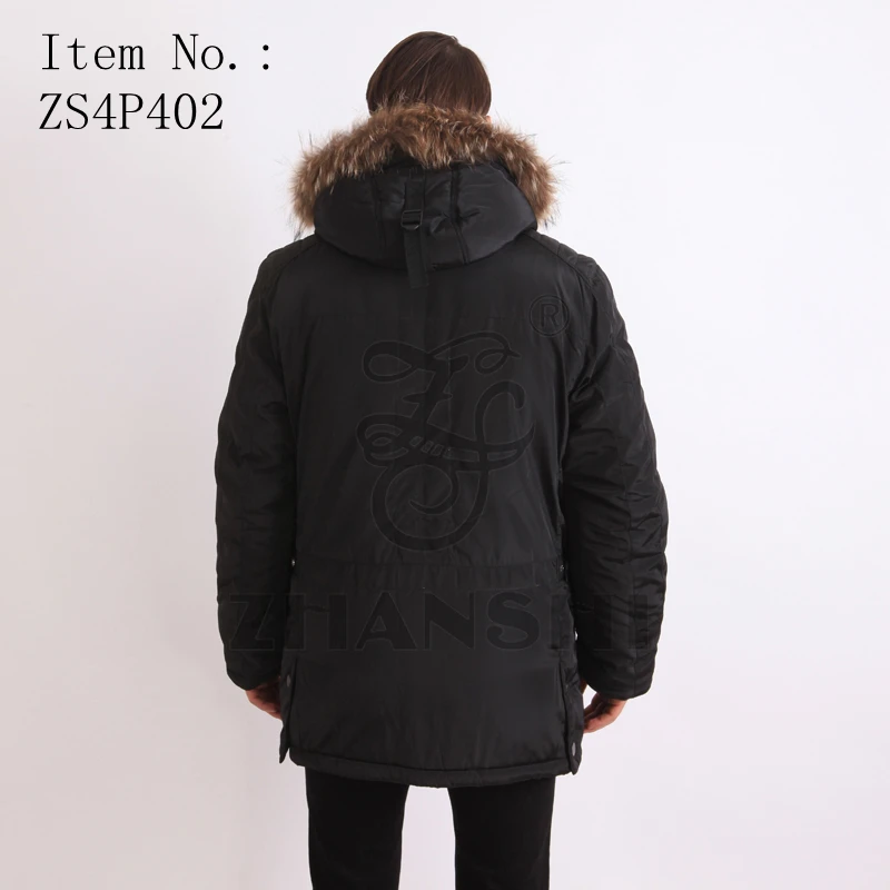 Canada style Goose down filling padded parka jacket with fur hood