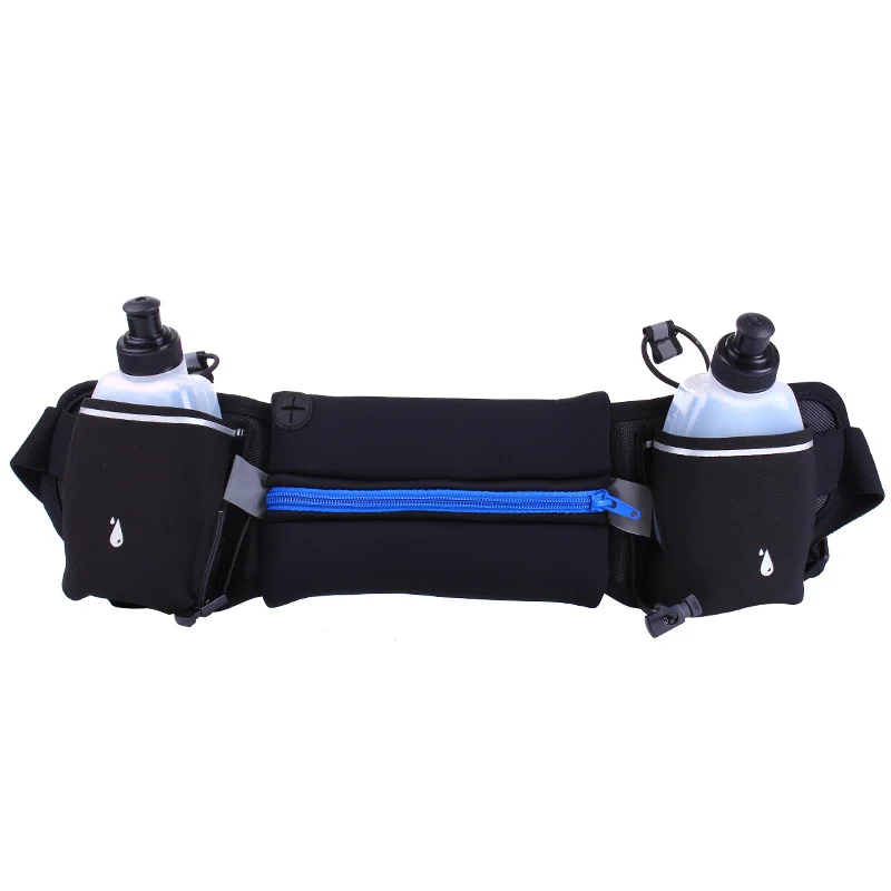 Waterproof Lightweight Elastic Waist Bag Hydration Running Belt with Water Bottles