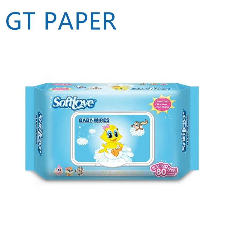 Softlove Organic Baby Wipes Biodegradable Non-woven Fabric Unscented Wet Disposable Baby Wipes