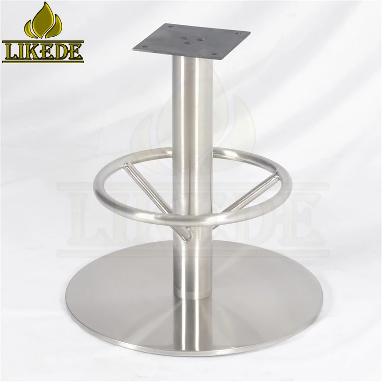 New Stainless steel bar stool legs unswivel round bar stool base fixed height bar cahir base