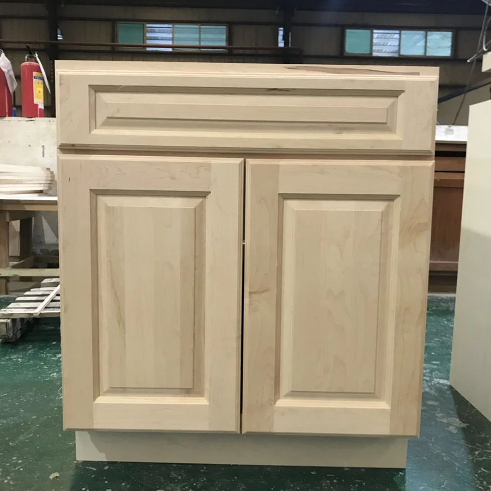 Неокрашенная полностью деревянная кухонная кабина в американском стиле